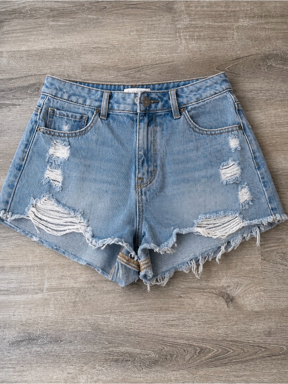 PacSun High Rise Festival Shorts Women’s Size 27 Distressed Raw Hem Denim